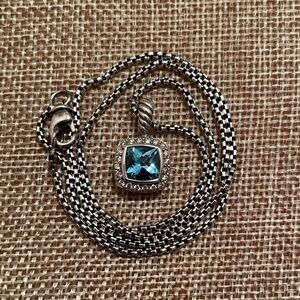David Yurman Petite Albion Blue Topaz Necklace